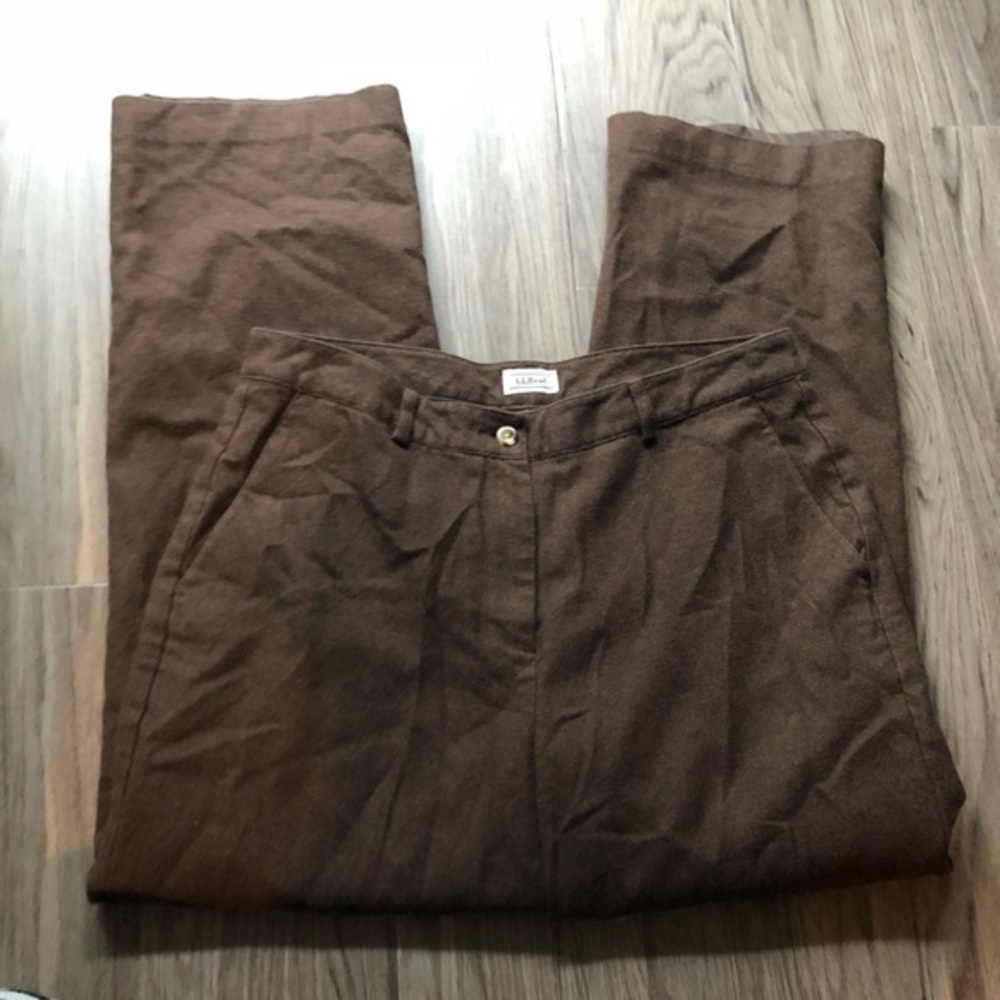 LL bean wool Lined Pants Brown‎ Womens Size 6